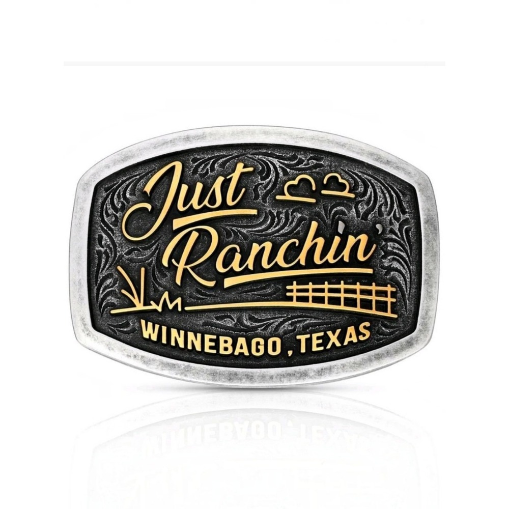 Montana Silversmiths Homestead Just Ranchin' Dale Brisby Attitude Buckle - New